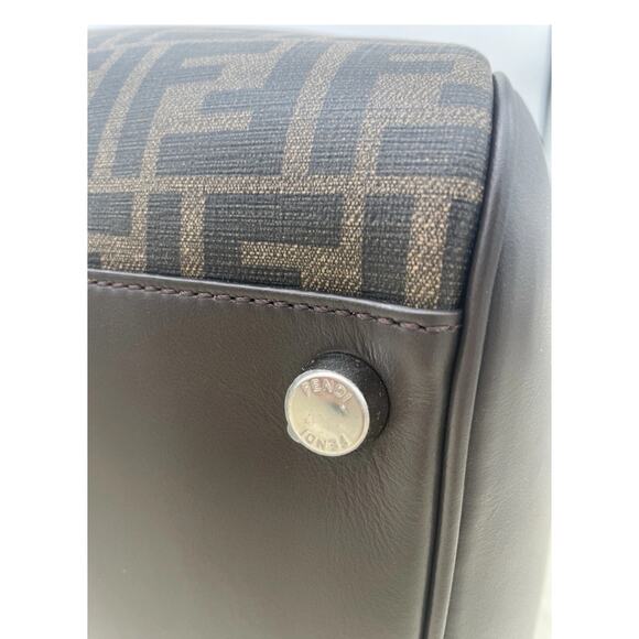 FENDI LARGE FF SHOULDER DUFFLE TRAVEL BOSTON BAG TOTE AUTHENTIC! - Picture 11 of 16